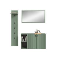 Garderobe Station Graugrün B: 152cm - Graugrün, Design, Holzwerkstoff (152/192/37cm) - MID.YOU