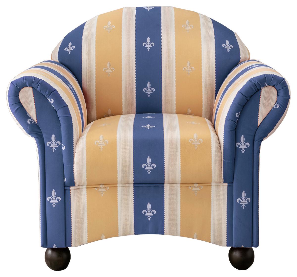 Sessel Torello Blau B: 90 Cm - Wengefarben/Blau, KONVENTIONELL, Textil (90/84/80cm) - Livetastic