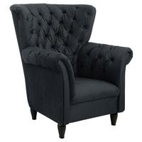 Ohrensessel Cupido - Anthrazit/Schwarz, Design, Textil (96/112/86cm) - MID.YOU