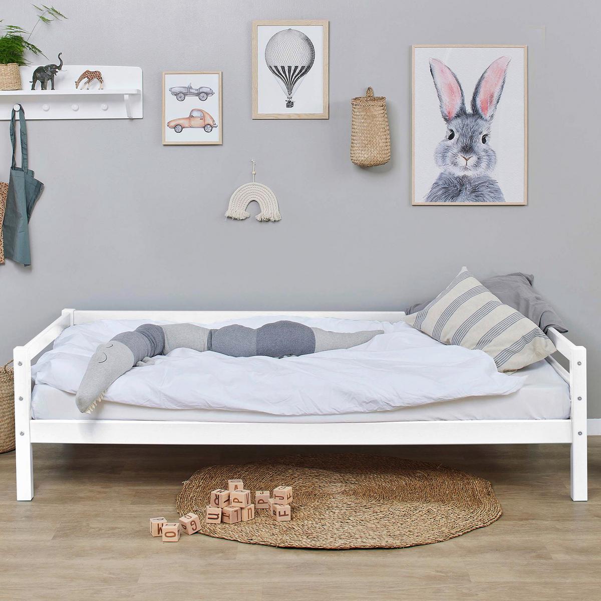Kinder-/Juniorbett Eco Dream Weiß, Lf: 70x190 cm - Weiß/Naturfarben, MODERN, Holz (70/190cm) - MID.YOU