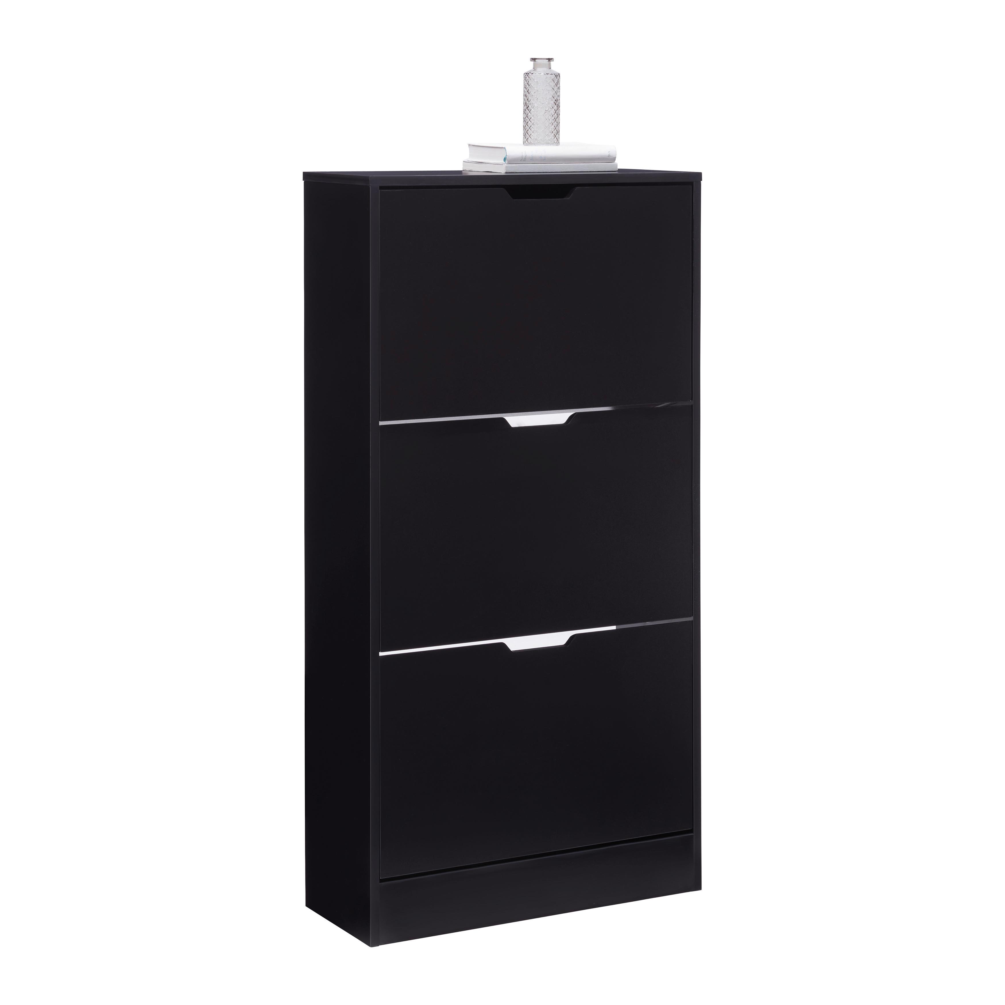VÝKLOPNÁ SKRINKA NA TOPÁNKY RUDI -EXKLUSIV- - čierna, Konventionell, kompozitné drevo (60/118/24cm) - Mömax