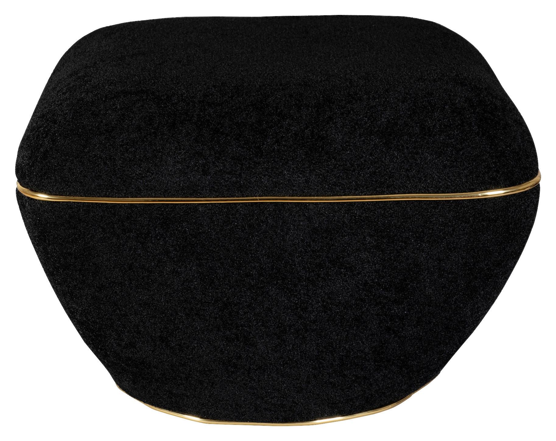 Hocker Contessa Schwarz/goldfarben D: 60 Cm - Goldfarben/Schwarz, Design, Textil (60/42,5cm) - Kayoom