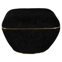 Hocker Contessa Schwarz/Goldfarben D: 60 cm - Goldfarben/Schwarz, Design, Textil (60/42,5cm) - Kayoom