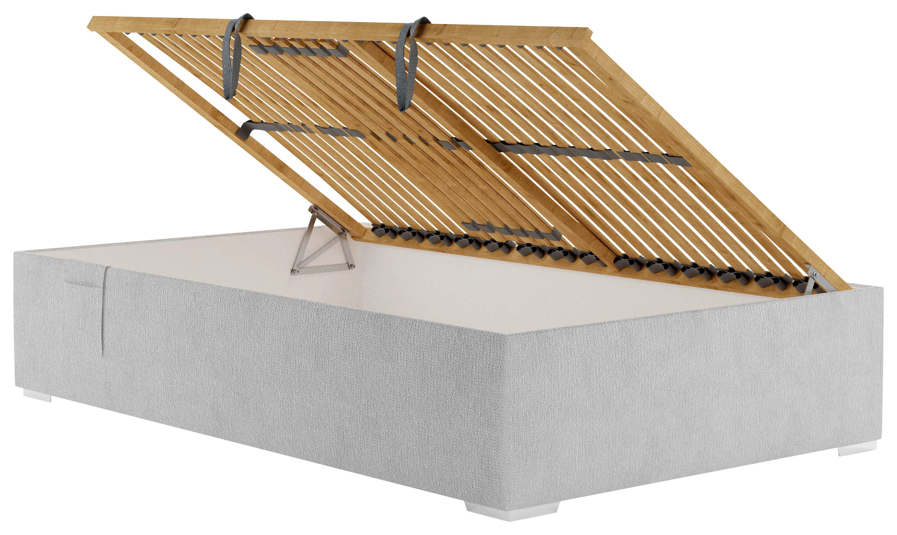 Polsterbett Remi - Chromfarben/Silberfarben, MODERN, Holz/Textil (90/200cm)