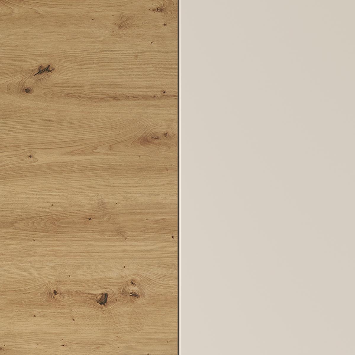 Sideboard Caneva Eiche Artisan/Kaschmir B:128cm - Kaschmir/Schwarz, MODERN, Holzwerkstoff (128/86/40,3cm)
