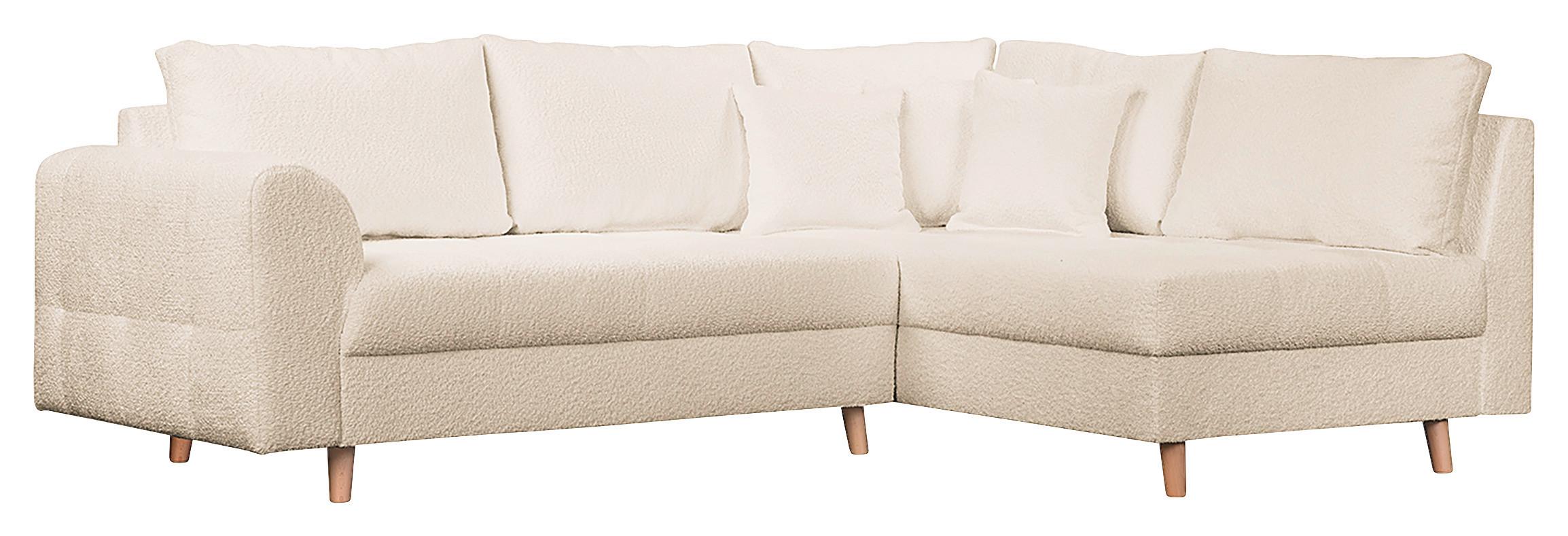 Ecksofa Ariella Weiß S: 231x161 Cm - Naturfarben/Weiß, Design, Textil (231/161cm) - Livetastic