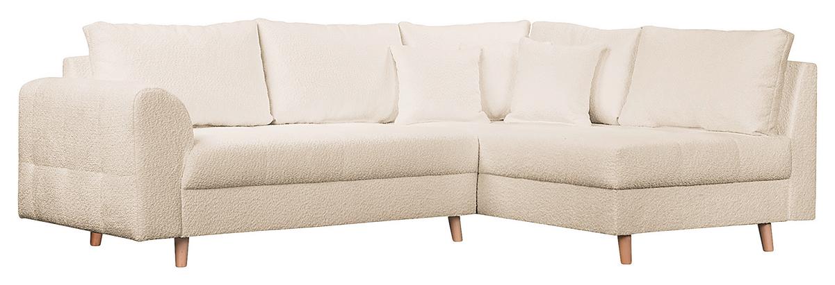 Ecksofa Ariella Weiß S: 231x161 Cm - Naturfarben/Weiß, Design, Textil (231/161cm) - Livetastic