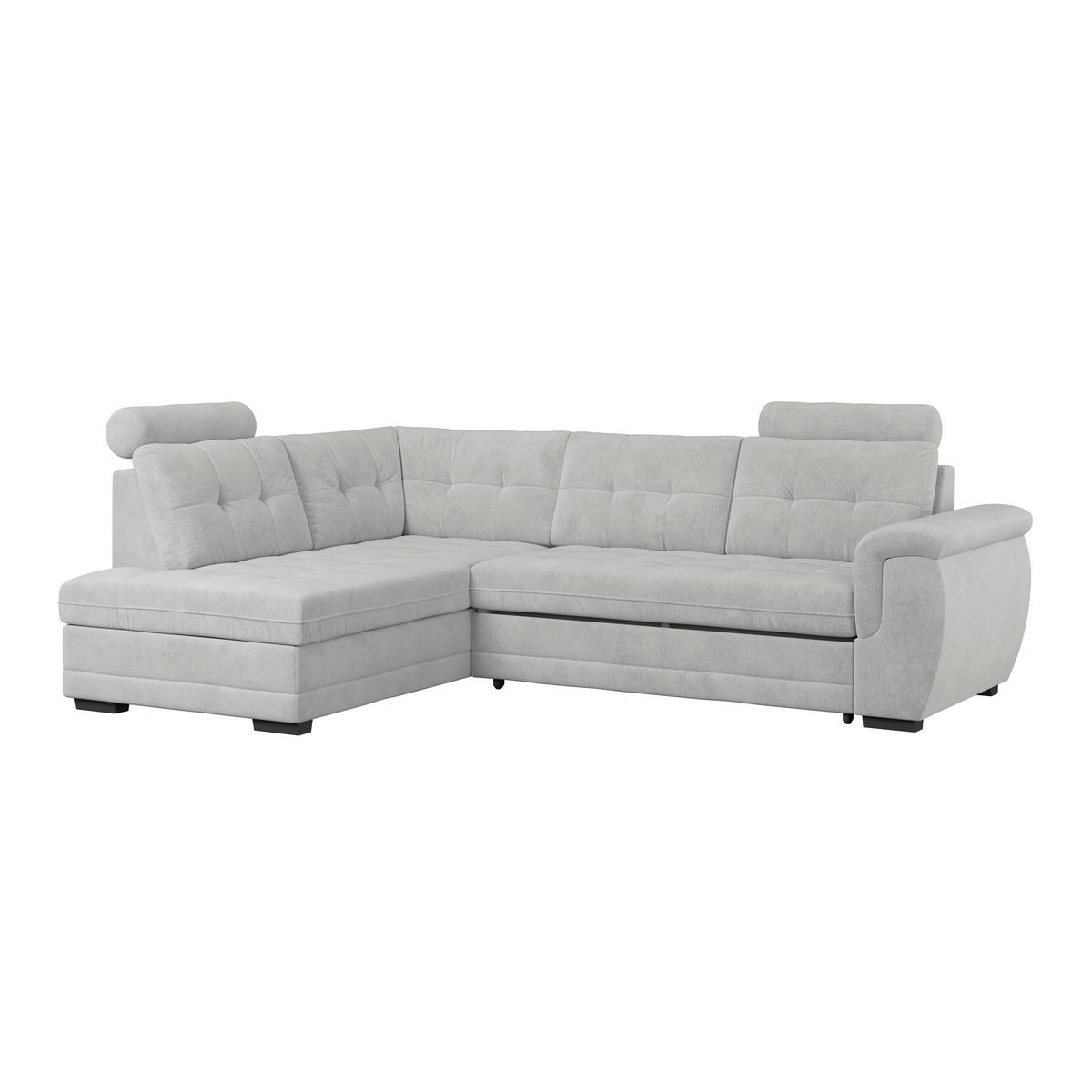 Ecksofa mit Schlaffunktion Falco new Grau 183x251 cm - Schwarz/Grau, KONVENTIONELL, Textil (183/251cm) - Ondega