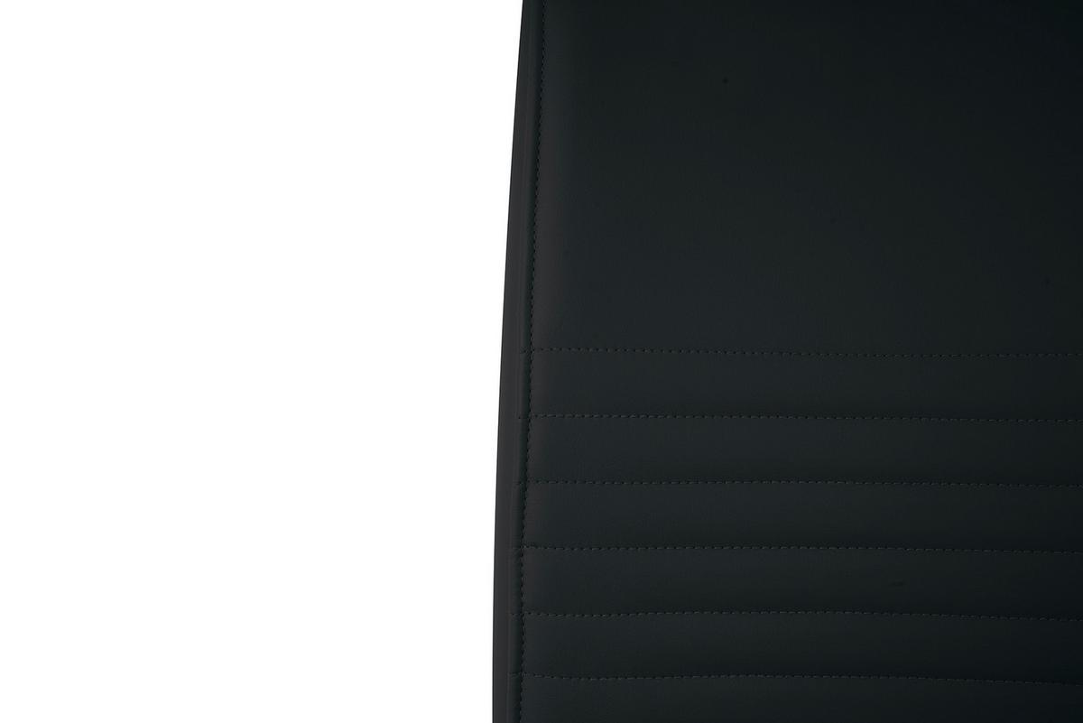 Stuhl-set Lederlook Schwarz, B: 42cm - Schwarz, Design, Kunststoff/Textil (42/97/59cm) - Livetastic