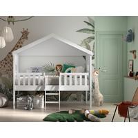 Hausbett 90x200 cm Kiefer Weiß - Weiß, Natur, Holz (90/200cm) - Vipack