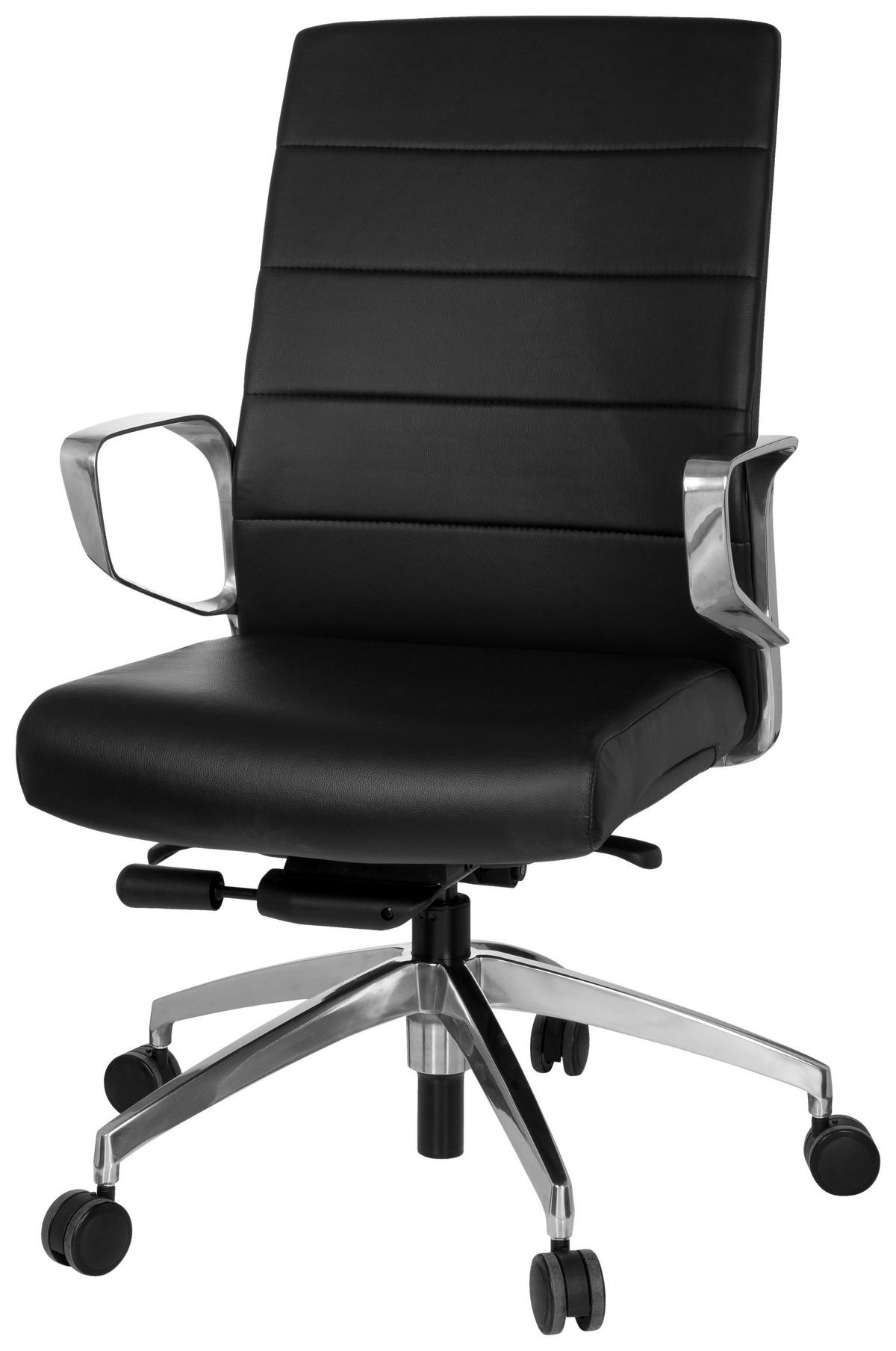 Drehstuhl Provider Schwarz - Chromfarben/Schwarz, MODERN, Kunststoff/Textil (57/110/50cm) - MID.YOU