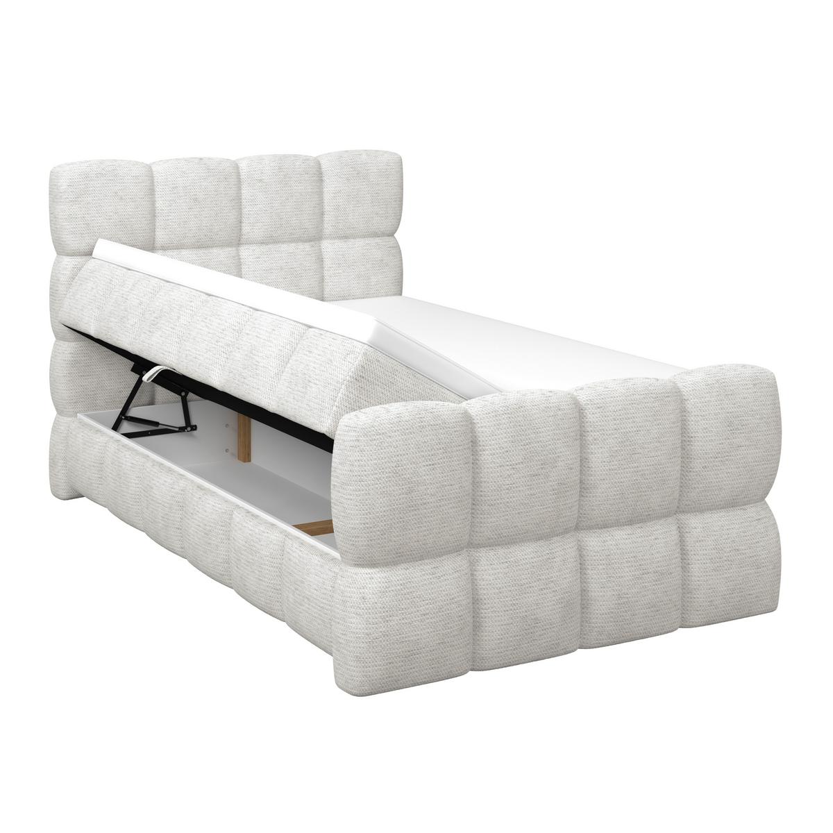 Boxspringbett Brisbane inkl. Bettkasten 120x200 - Creme/Schwarz, Trend, Holz/Holzwerkstoff (120/200cm) - Sembella