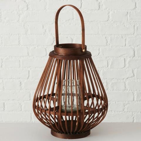 Windlicht Tomke - Naturfarben, MODERN, Holz (28/33cm)