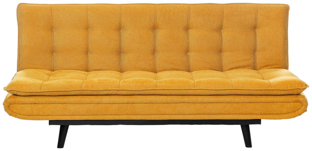 Rozkládací pohovka SUN, žlutá, sklopná, max. 360 kg - černá/žlutá, Moderní, dřevo/textil (190/83/93cm) - Mömax