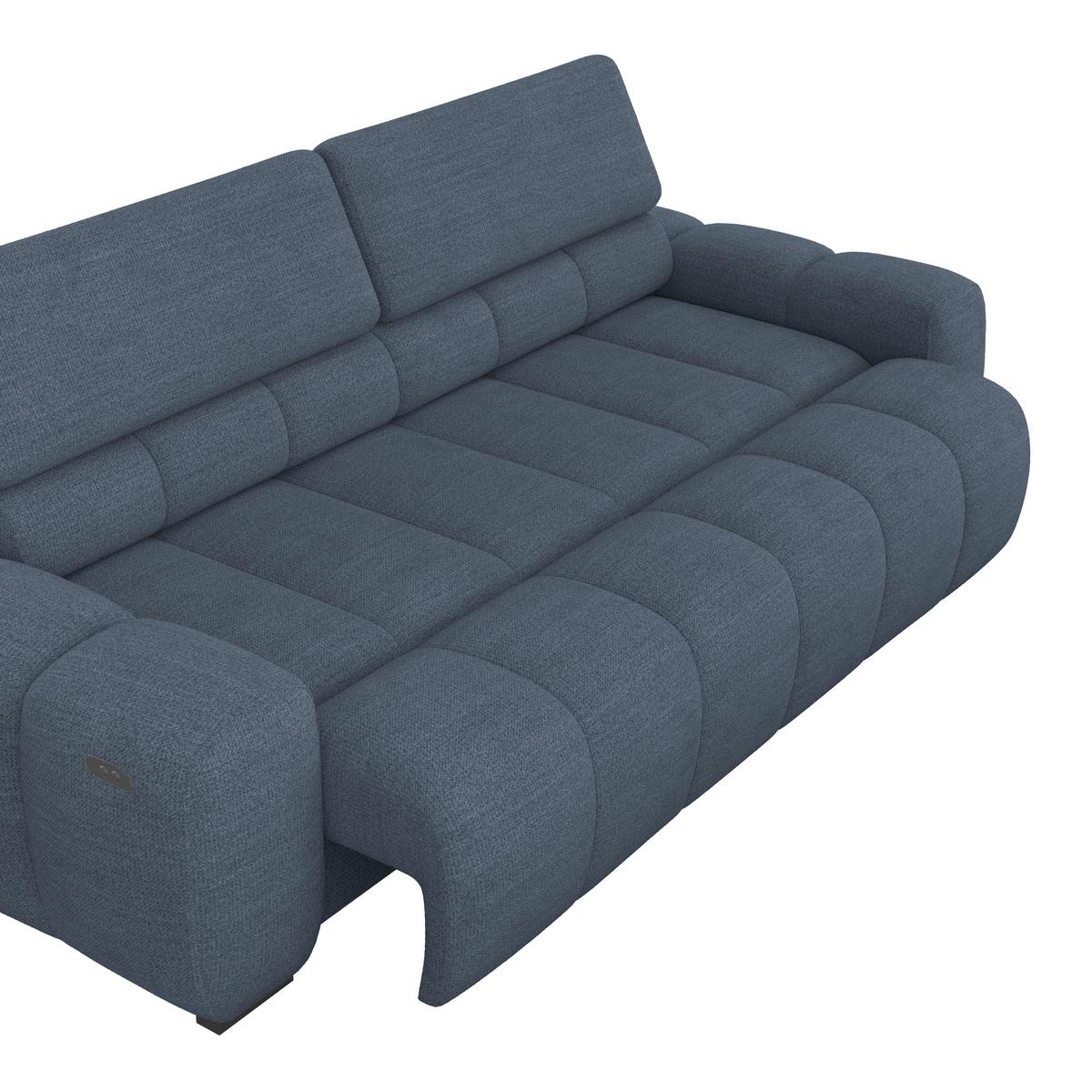 Bigsofa Bull Webstoff blau, B: 248 cm - Blau/Schwarz, Design, Textil (248/77-97/108cm) - Luca Bessoni