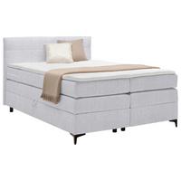 Boxspringová postel BARI 140/200, světle šedá - černá/světle šedá, Konvenční, kov/textil (140/200cm) - Mömax
