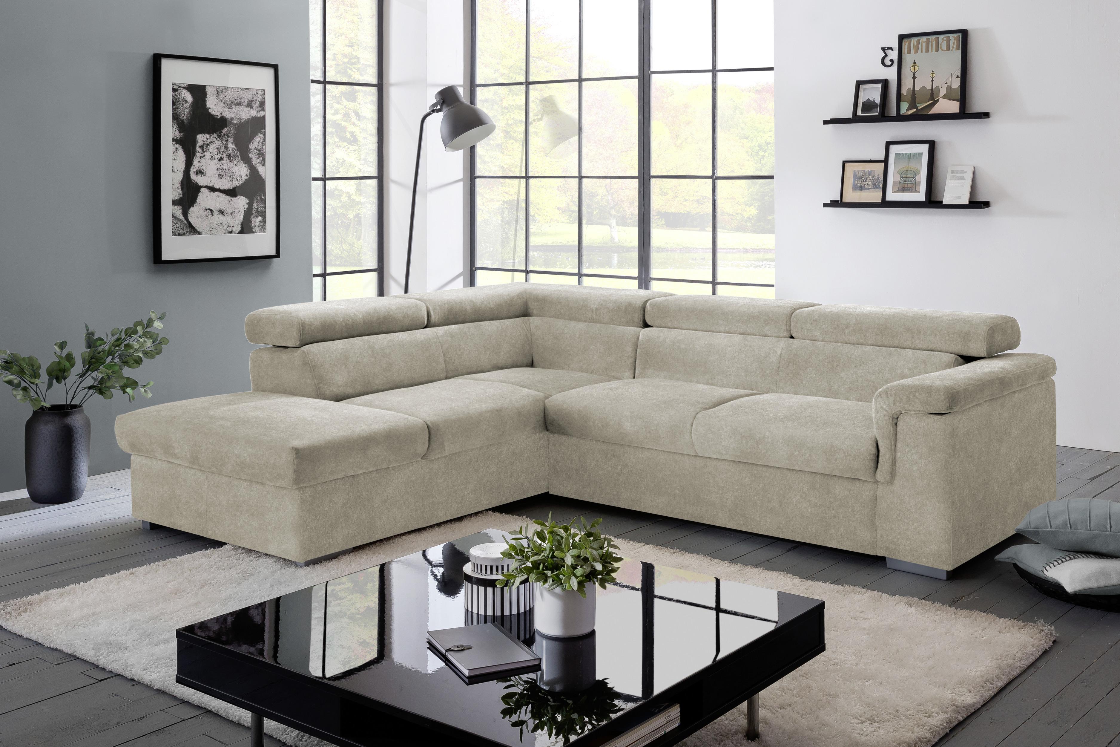 Sedací Souprava Milla Platinum Levý Roh - platinová, Basics, dřevo/textil (252/217cm)