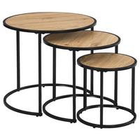 Beistelltisch Milan 3 - Schwarz/Eiche Artisan, MODERN, Holzwerkstoff/Metall (50/45/50cm)