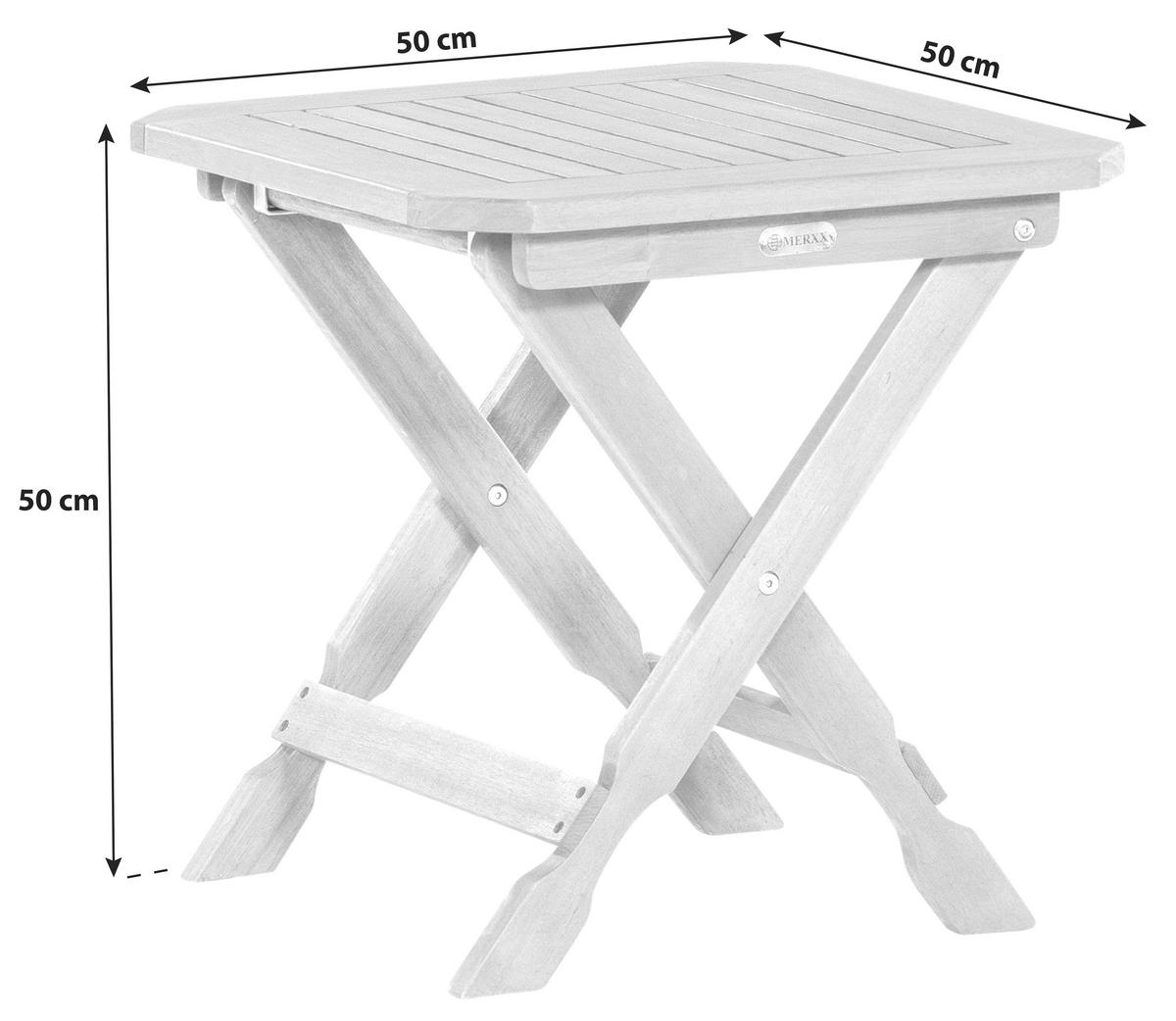 Hocker Klappbar Eukalyptusholz Natur H: 50 cm - Naturfarben, KONVENTIONELL, Holz (50/50/50cm) - Gardenson