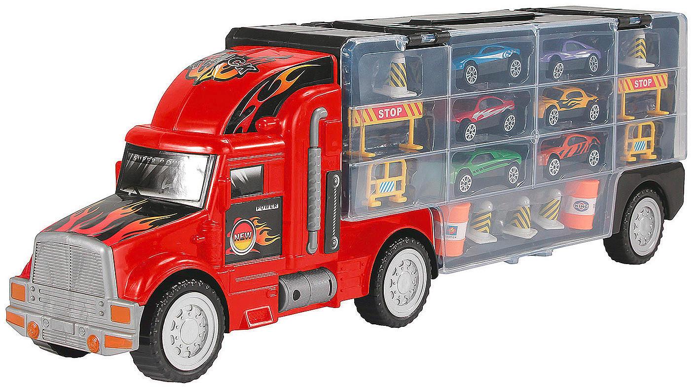 Spielzeugautos Auto-Transport- Lkw Ab 3 Jahren - Rot/Schwarz, LIFESTYLE, Kunststoff (49cm)