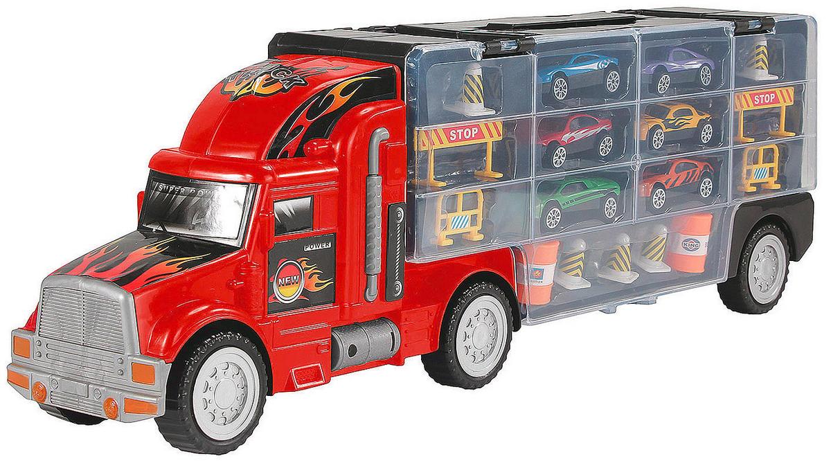 Spielzeugautos Auto-transport- Lkw Ab 3 Jahren - Rot/Schwarz, LIFESTYLE, Kunststoff (49cm)