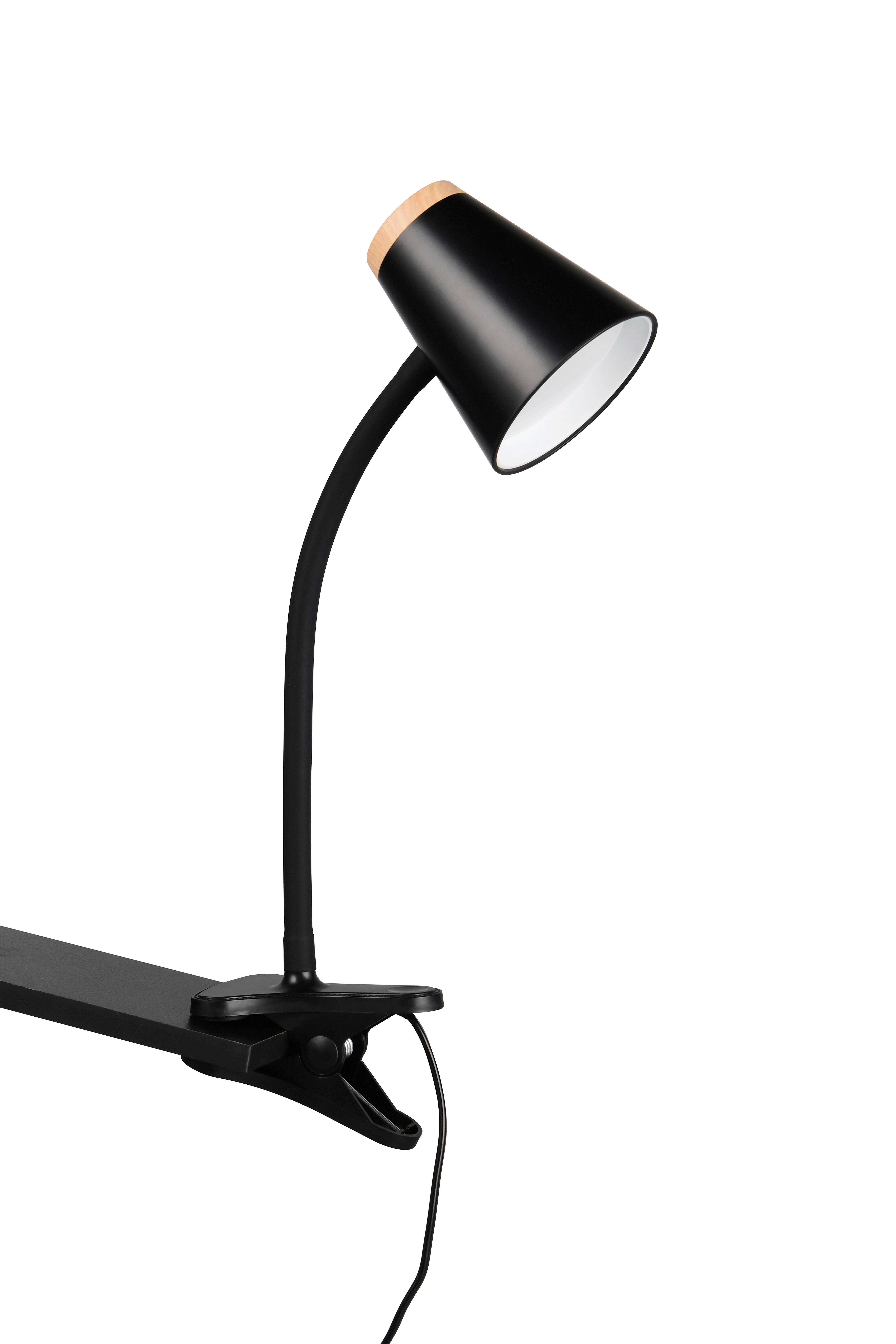 Led-klemmleuchte Pongo Braun Schwarz B: 9,5 Cm - Schwarz/Braun, Basics, Kunststoff/Metall (33/9,5/32cm)