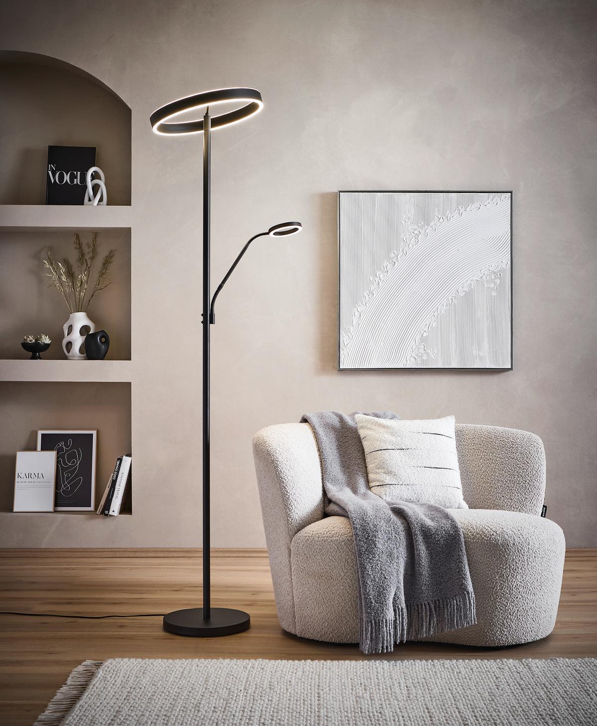 Led-stehleuchte 449510232 Willis - Schwarz, Design, Metall (40/180cm) - Trio Leuchten