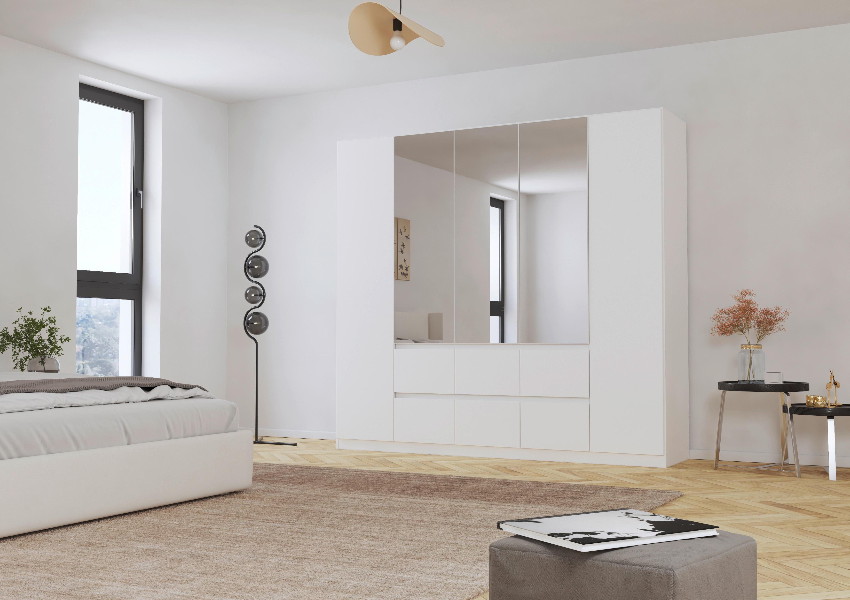 Drehtürenschrank Mainz Weiß B: 226 cm - Silberfarben/Weiß, Basics, Holzwerkstoff (226/210/54cm) - Rauch Möbel