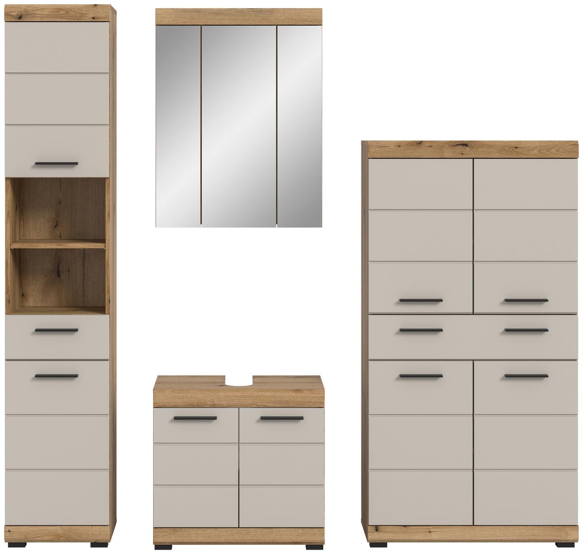 Badezimmer Scout Kaschmir/Naturfarben B: 171 cm - Kaschmir/Schwarz, MODERN, Holzwerkstoff (171cm) - MID.YOU