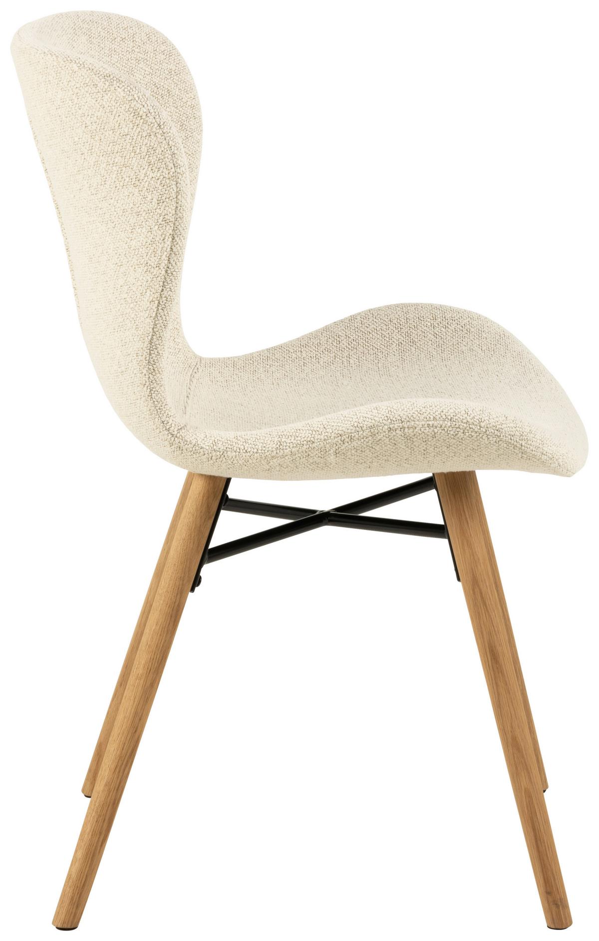 Stuhl Batilda -A1 - Eichefarben/Creme, Design, Holz/Textil (47/82,5/53cm) - MID.YOU