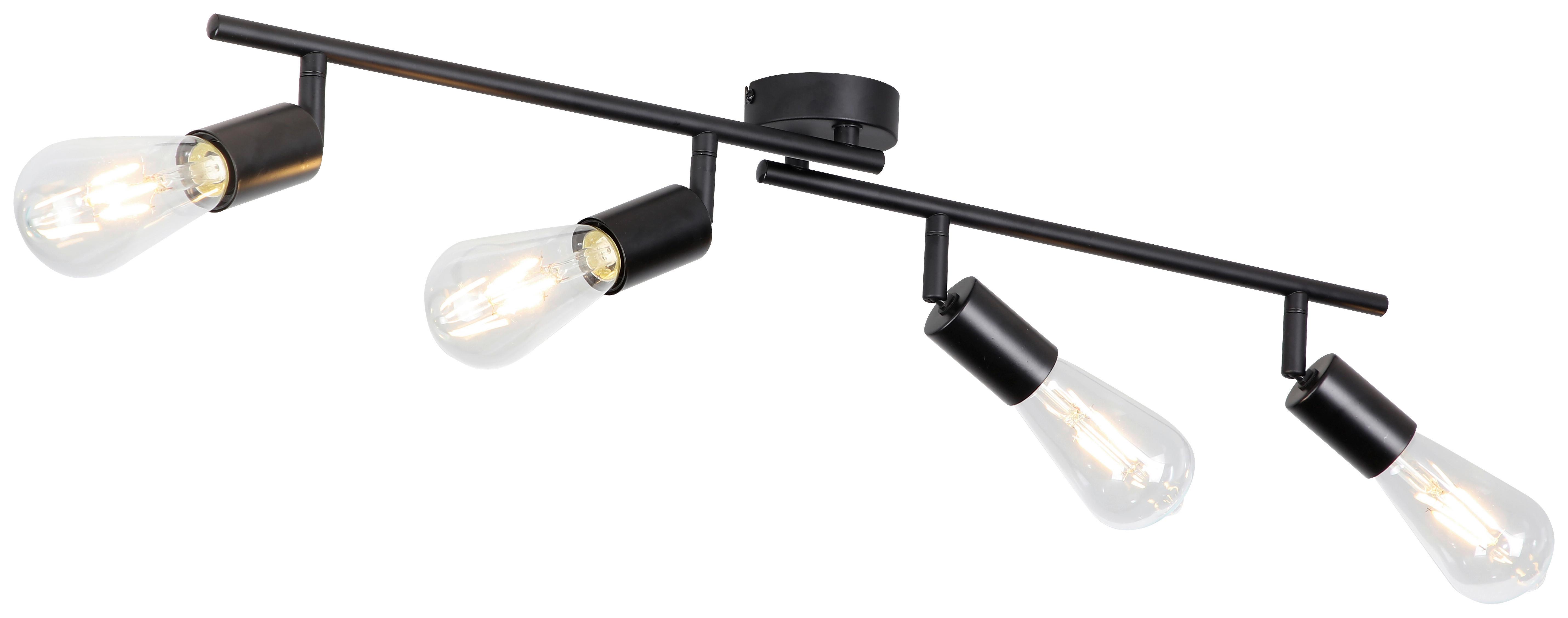 Bodové svietidlo MOLLY, 4xE27 max. 24W, 230V - čierna, Konventionell, kov (79,5/8,5/15,5cm) - Mömax