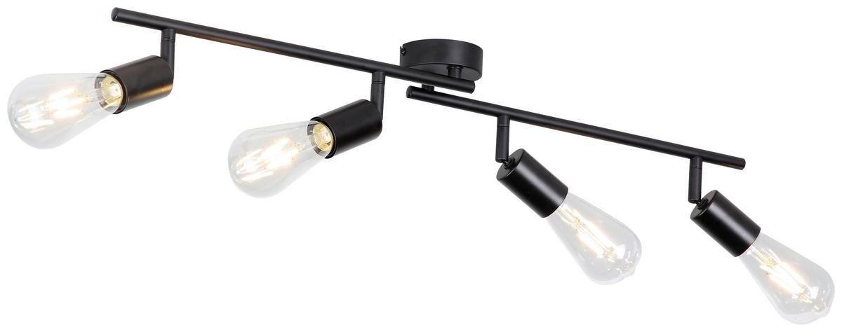 Bodové svietidlo MOLLY, 4xE27 max. 24W, 230V - čierna, Konventionell, kov (79,5/8,5/15,5cm) - Mömax