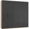 Drehtürenschrank 250cm Level, Grau/eiche Dekor - Eichefarben/Grau, MODERN, Glas/Holzwerkstoff (250/236/58cm) - MID.YOU