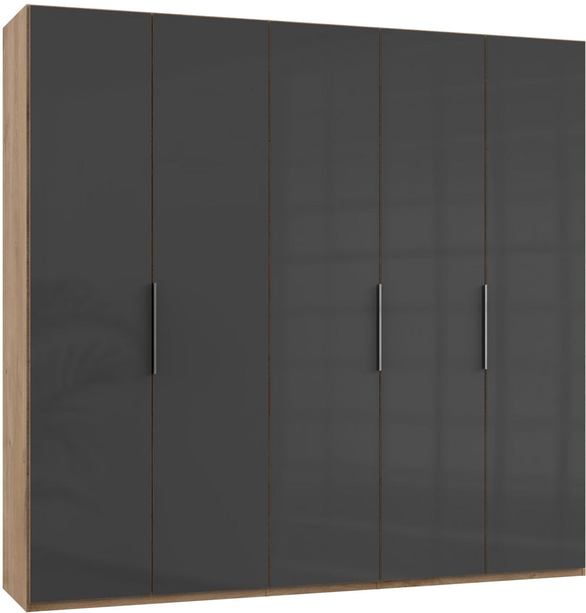Drehtürenschrank 250cm Level, Grau/eiche Dekor - Eichefarben/Grau, MODERN, Glas/Holzwerkstoff (250/236/58cm) - MID.YOU