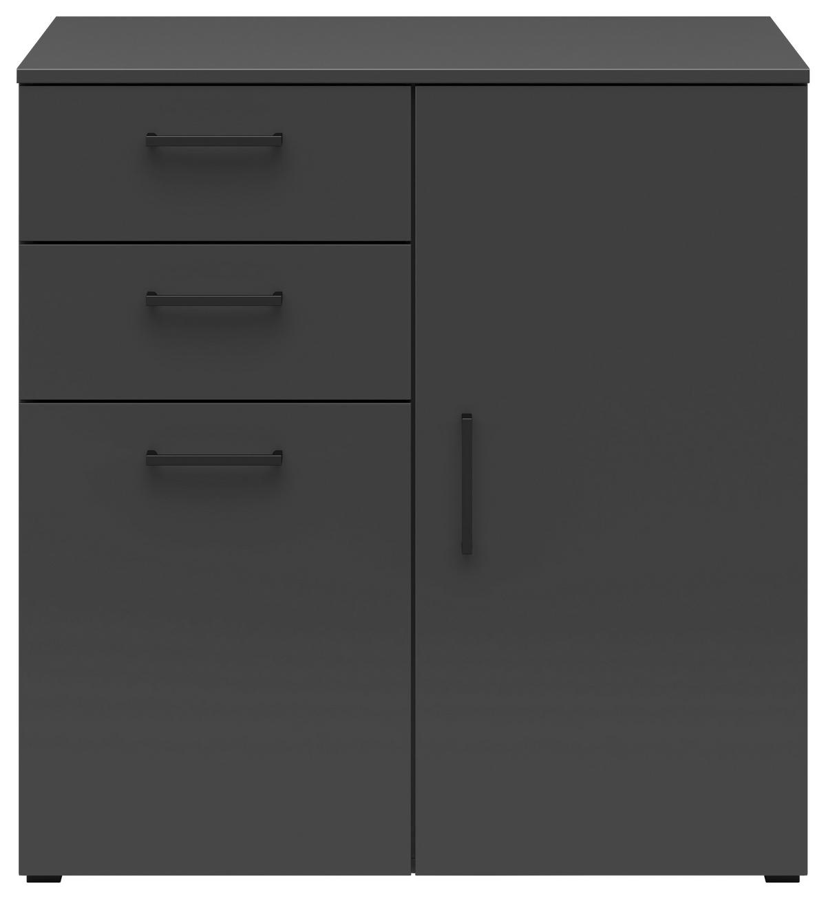 Komoda MULTISTAURAUM š: 80 cm - černá/barvy grafitu, Moderní, kompozitní dřevo/plast (80/83/52cm)