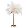 Tischleuchte Palm White Weiß, Goldfarben B: 40 cm - Goldfarben/Weiß, Basics, Kunststoff/Metall (40/55/40cm)