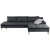 Ecksofa Floby Mit Zierkissen Dunkelgrau - Dunkelgrau/Erlefarben, Trend, Textil (313/215cm) - MID.YOU