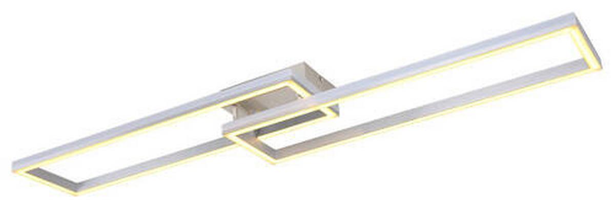 Led-deckenleuchte 67209-45d - Silberfarben/Opal, Design, Kunststoff/Metall (119,5/25,5/10cm) - Globo