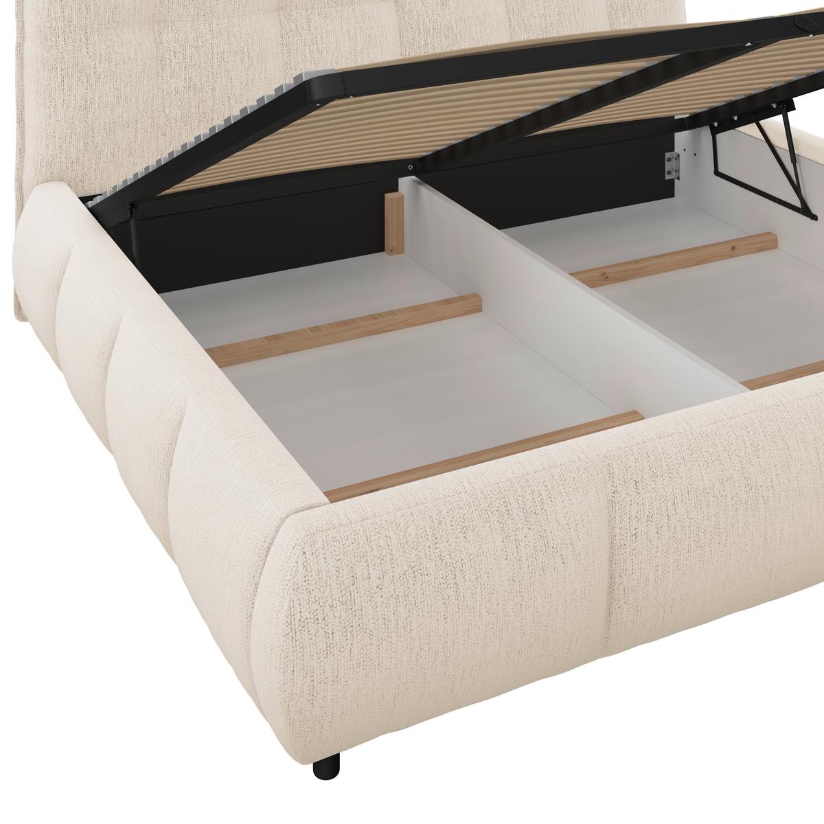 Polsterbett Limo Beige 160x200 cm - Beige/Schwarz, KONVENTIONELL, Holz/Holzwerkstoff (160/200cm) - James Wood