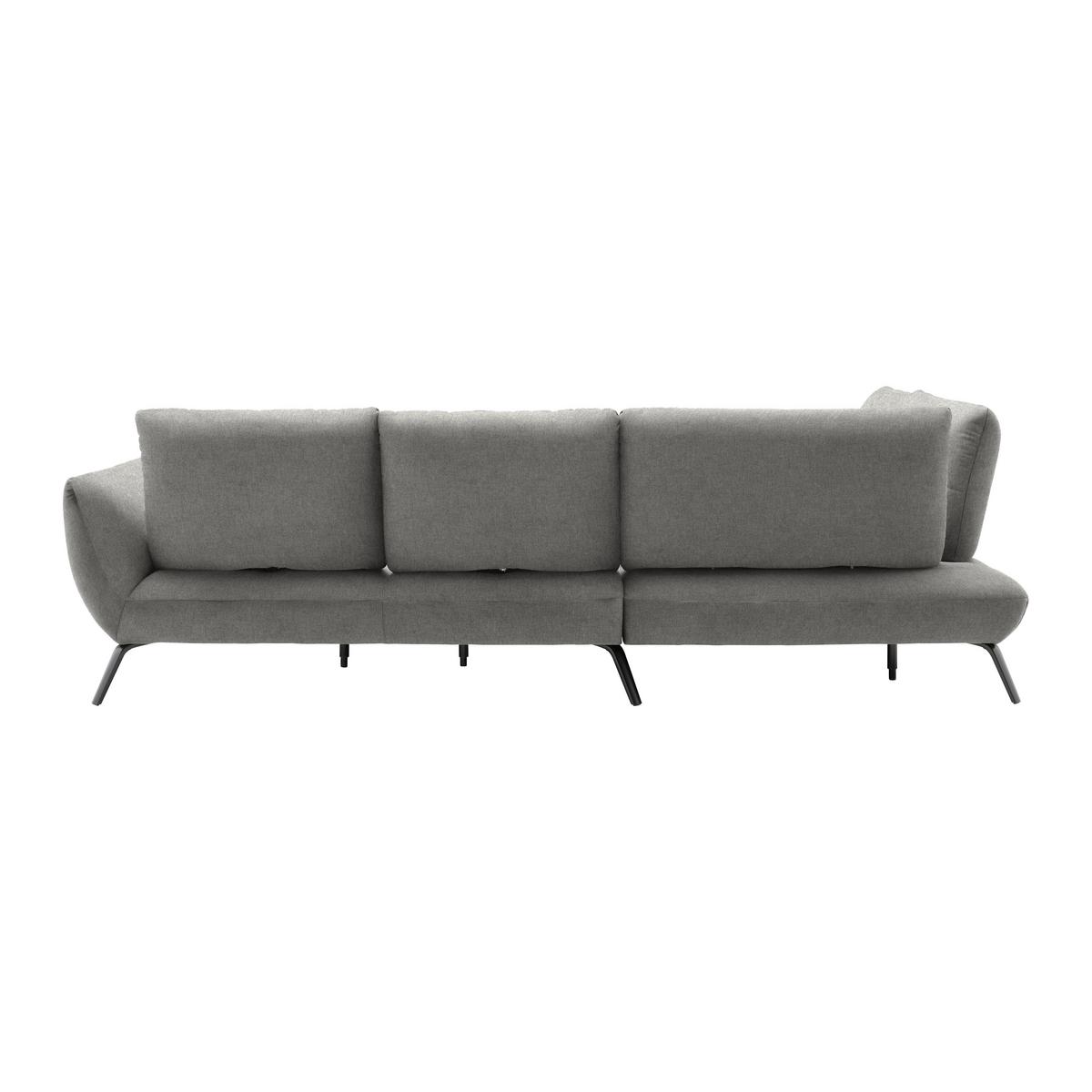 Rohová sedačka TRENDY, ľavá, sivá - čierna/sivá, Modern, kov/kompozitné drevo (250/93/310cm) - Premium Living
