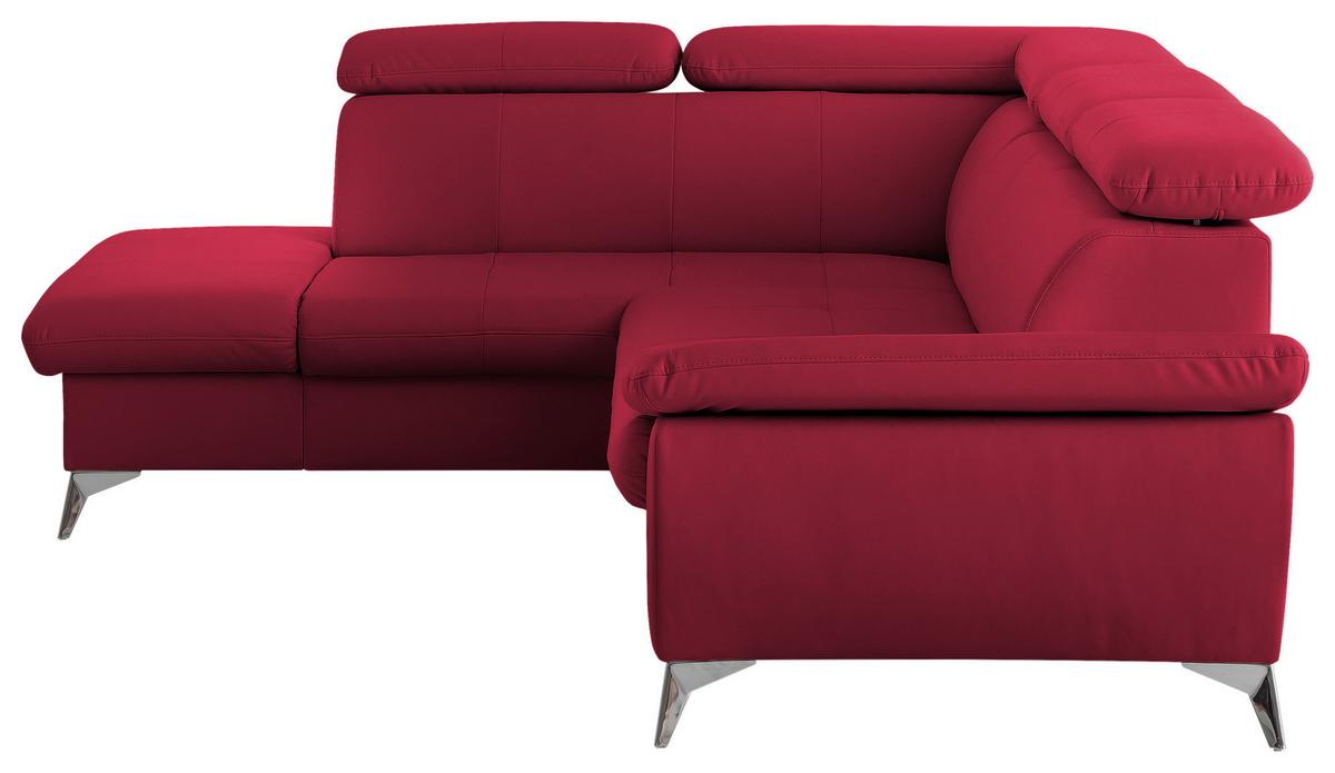 Ecksofa mit Schlaffunktion und Bettkasten Gisele Rot - Chromfarben/Rot, KONVENTIONELL, Textil (209/256cm) - Livetastic