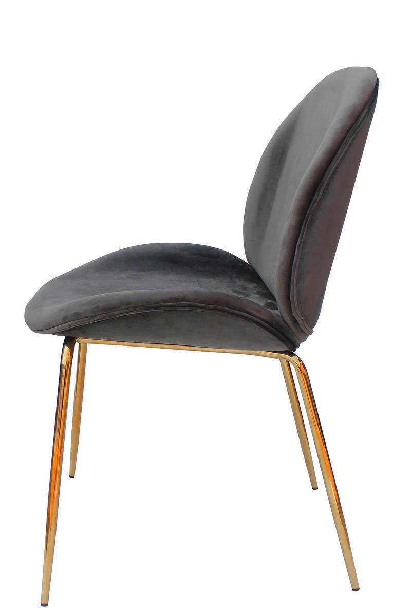 Sada stoličiek sivá - sivá/mosadzná, Modern, kov/plast (47/90/59cm) - Kayoom