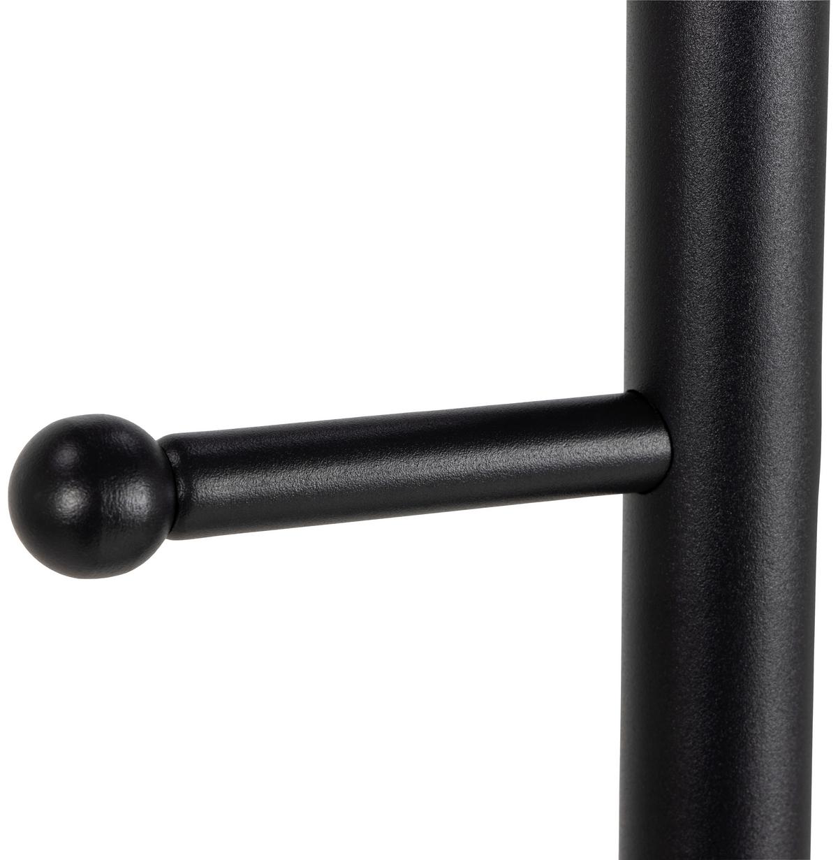 Kleiderständer Aspen Schwarz Metall 6 Haken H: 171,2 Cm - Schwarz, MODERN, Metall (24,6/171,2/20,7cm) - MID.YOU