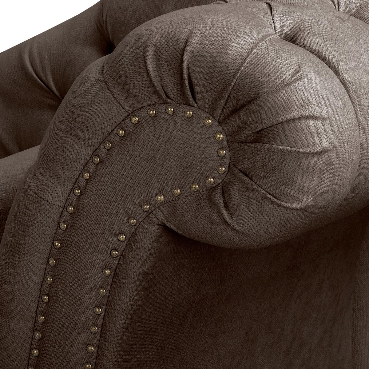 Récamiere Pako Graubraun B: 185cm - Graubraun/Braun, Design, Textil (185/93/75cm) - Livetastic