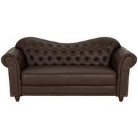Chesterfield-sofa Christel Braun 3-Sitzer B: 208 Cm - Dunkelbraun/Braun, KONVENTIONELL, Textil (208/94/90cm) - Livetastic