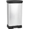 Mülleimer Deco Mit Deckel 50 L Kunststoff Schwarz/silber - Silberfarben/Schwarz, Basics, Kunststoff (36,0/81,1/44,0cm) - Keter