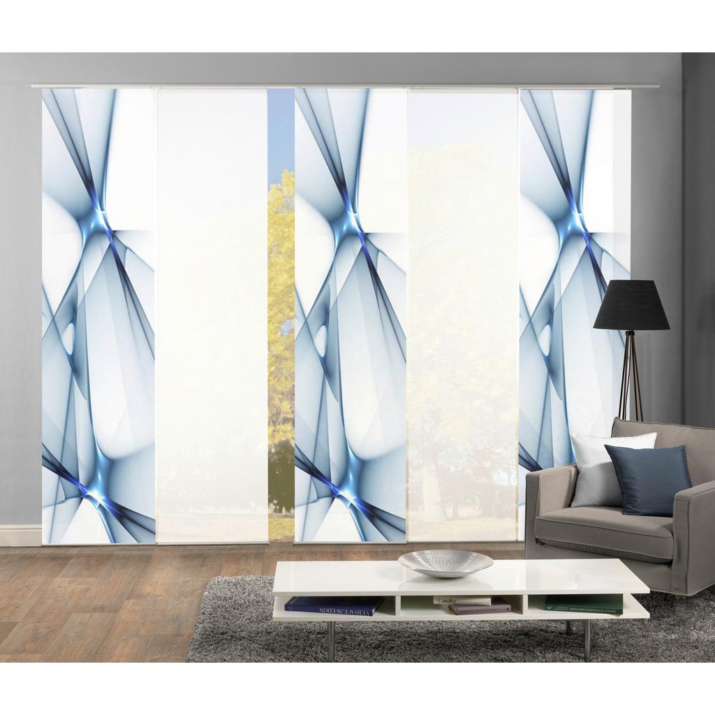 Flächenvorhang 5--Teilig. Franklin B: 60 cm, Blau