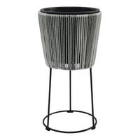 Blumentopf Nova - Schwarz/Grau, KONVENTIONELL, Kunststoff/Metall (21/40cm) - Luca Bessoni