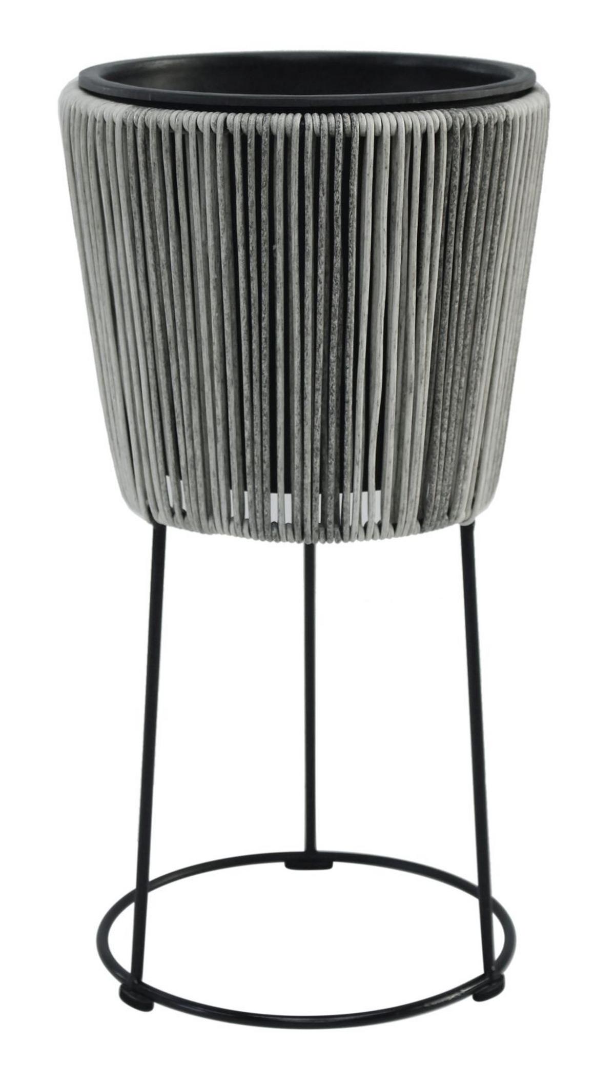 Blumentopf Nova - Schwarz/Grau, KONVENTIONELL, Kunststoff/Metall (21/40cm) - Luca Bessoni