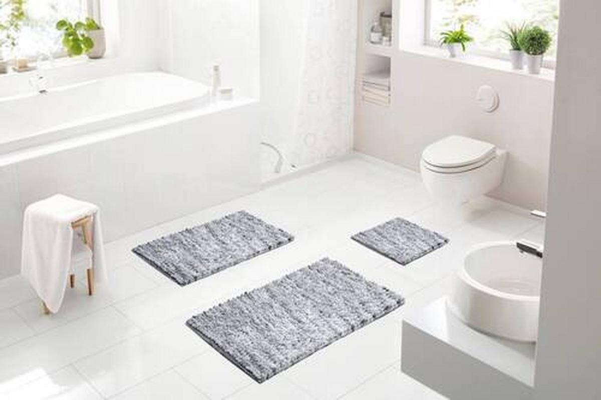 Bidet-vorleger Punto - Grau, KONVENTIONELL, Textil (50/60cm) - Grund
